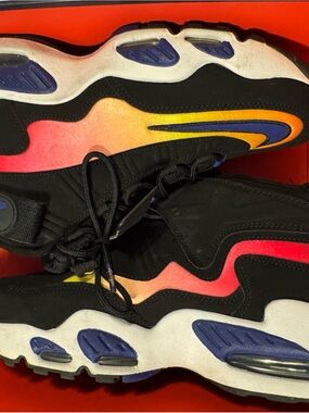 Nike Men  Black Sneakers with Pink-Orange-Yellow Gradient and Purple Accents